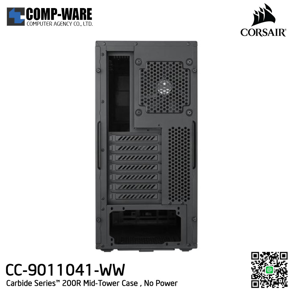 Corsair Carbide Series 200R Window Mid-tower chassis , No Power - CC-9011041-WW