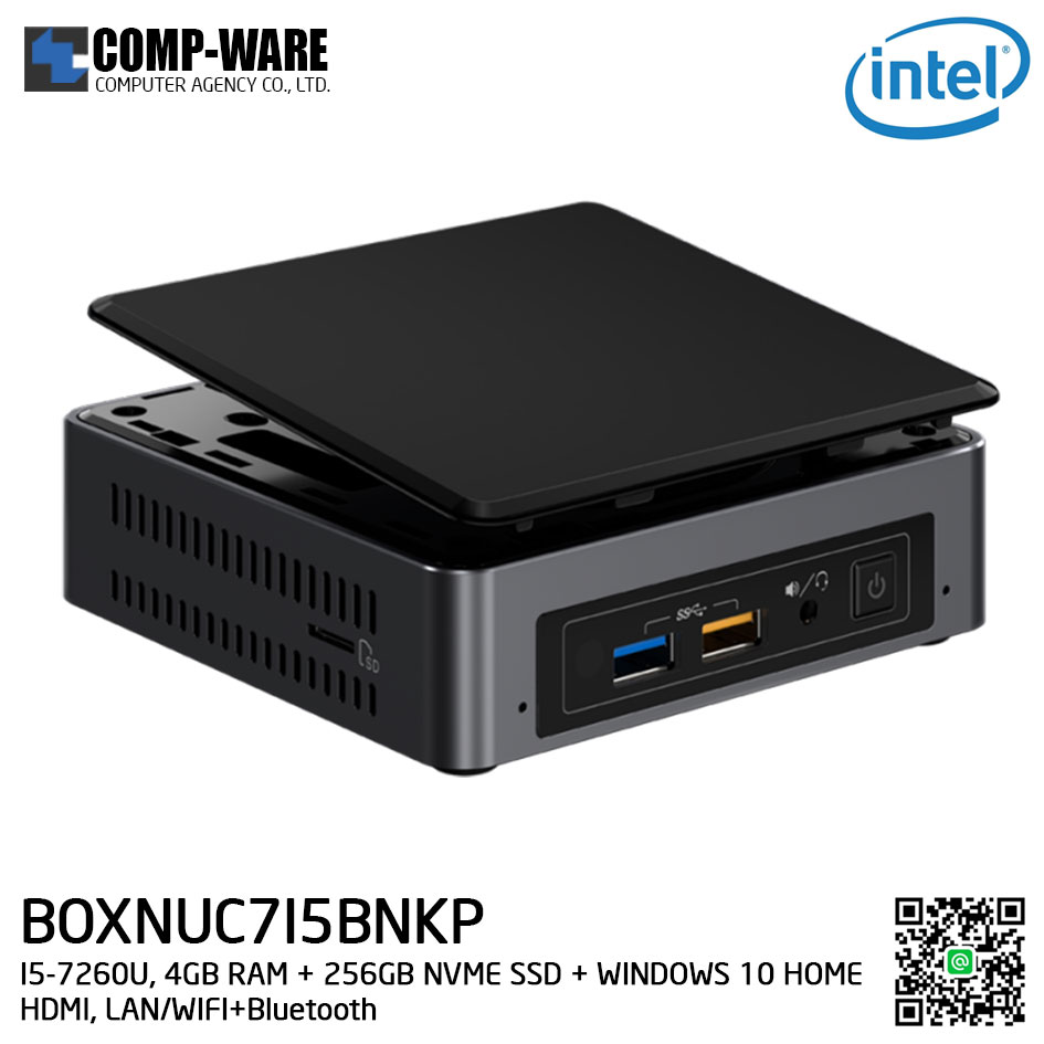 Intel NUC7I5BNKP Mini PC NUC Kit - (I5-7260U, 4GB RAM + 256GB NVME SSD + WINDOWS 10 HOME 64BIT INSTALLED, HDMI, LAN/WIFI+Bluetooth) BOXNUC7I5BNKP