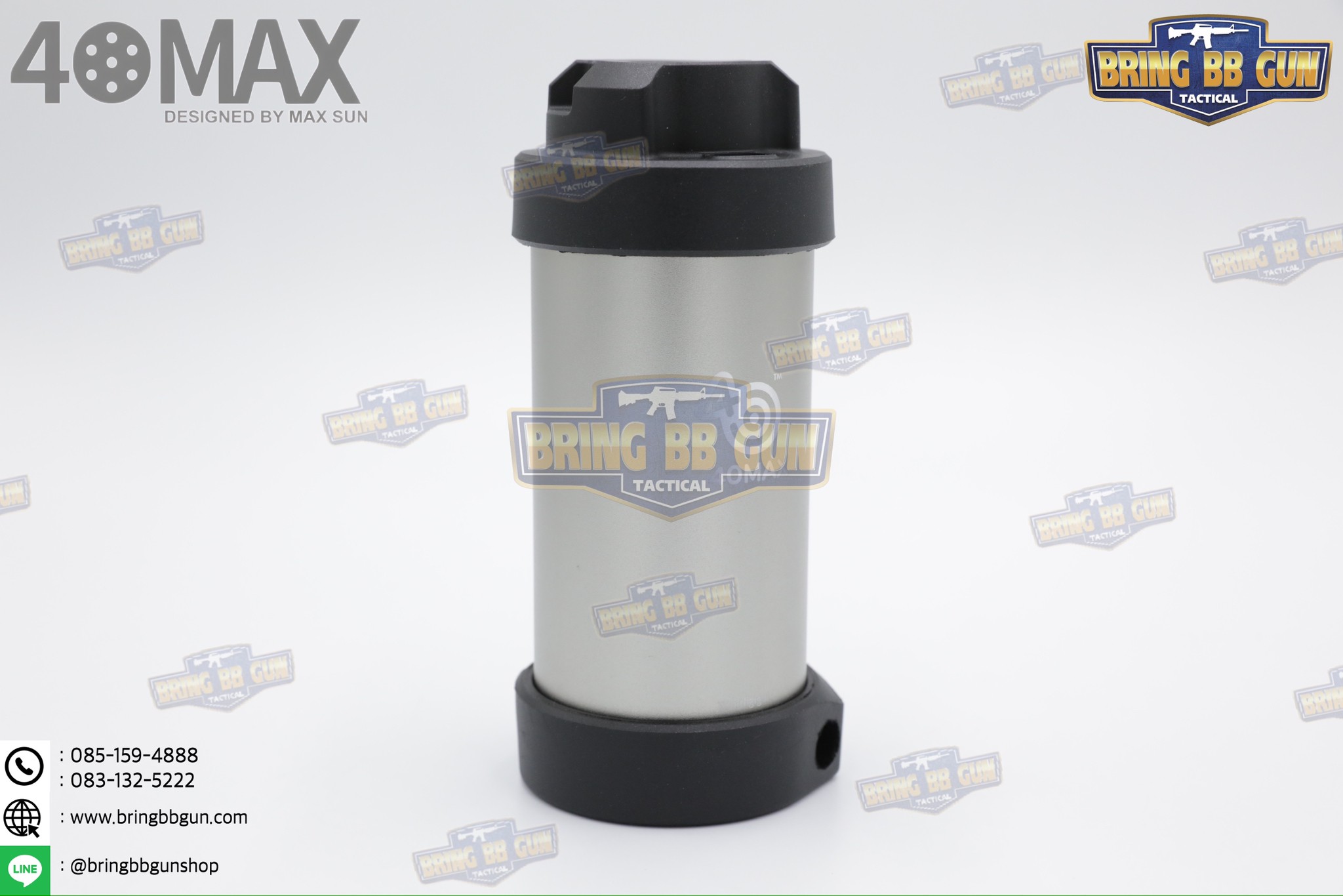 Airsoft Grenade ยี่ห้อ 40MAX รุ่น Whirligig II (Version2) (ระเบิดลูกกระสุนบีบีกันแบบอัดแก๊ส) (40MAX 6mm. BBS Tactical Whirligig II Impact Grenade)
