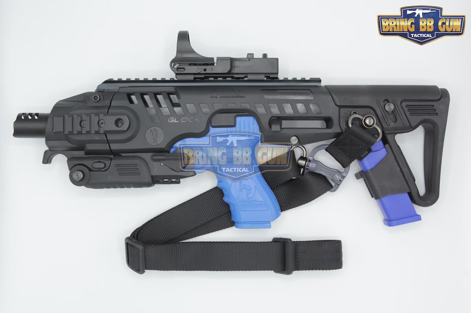 ชุดสุดคุ้ม Roni Gen 2 + เรทดอท + สายสะพายปืน ชุดประกอบปืนสั้น Roni Gen 2 (Glock) สำหรับปืนGlock17/18/19/22/23/25/26/31/32 (Toy Version)