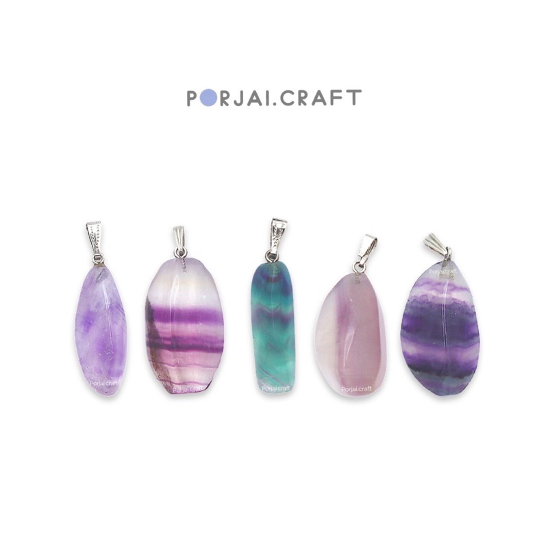 Fluorite Free Form Pendants จี้ฟลูออไรด์