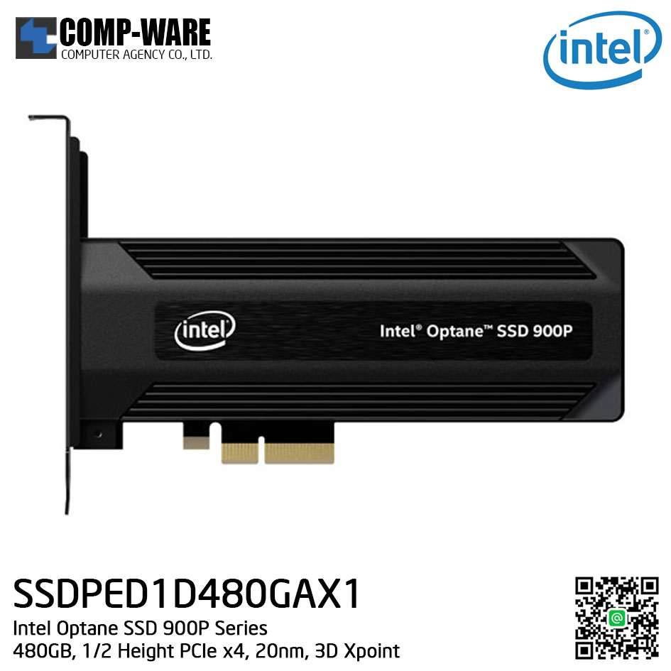 Intel Optane™ SSD 900P Series (480GB, 1/2 Height PCIe x4, 20nm, 3D XPoint™) - SSDPED1D480GAX1