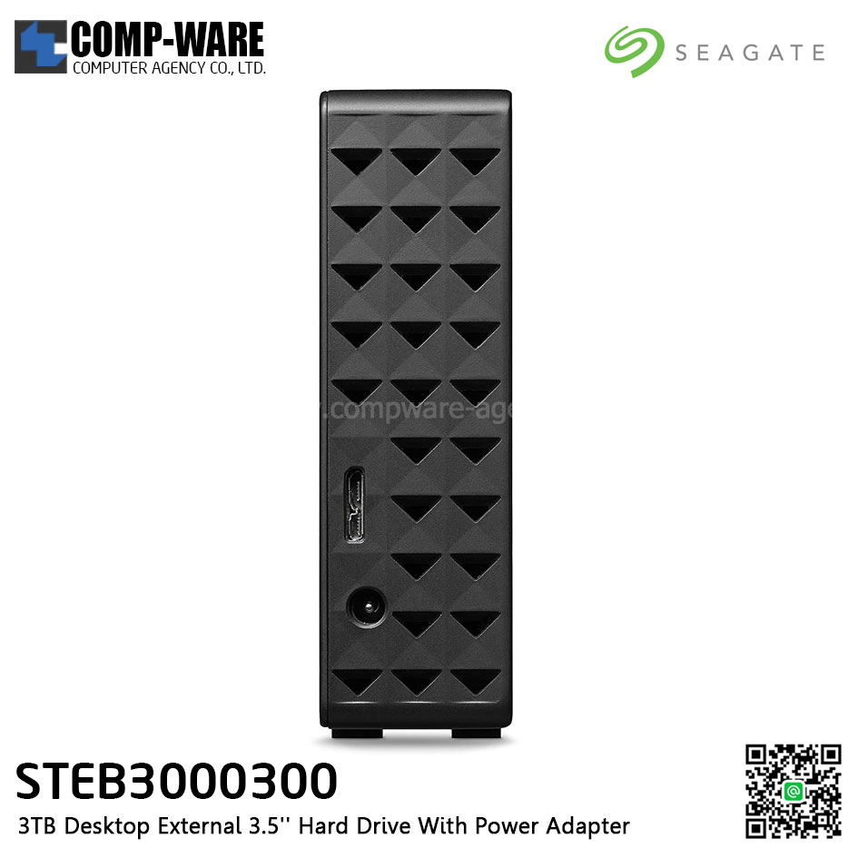 Seagate Expansion Desktop 3TB 3.5" USB 3.0 External Harddisk with Power Adapter - STEB3000300