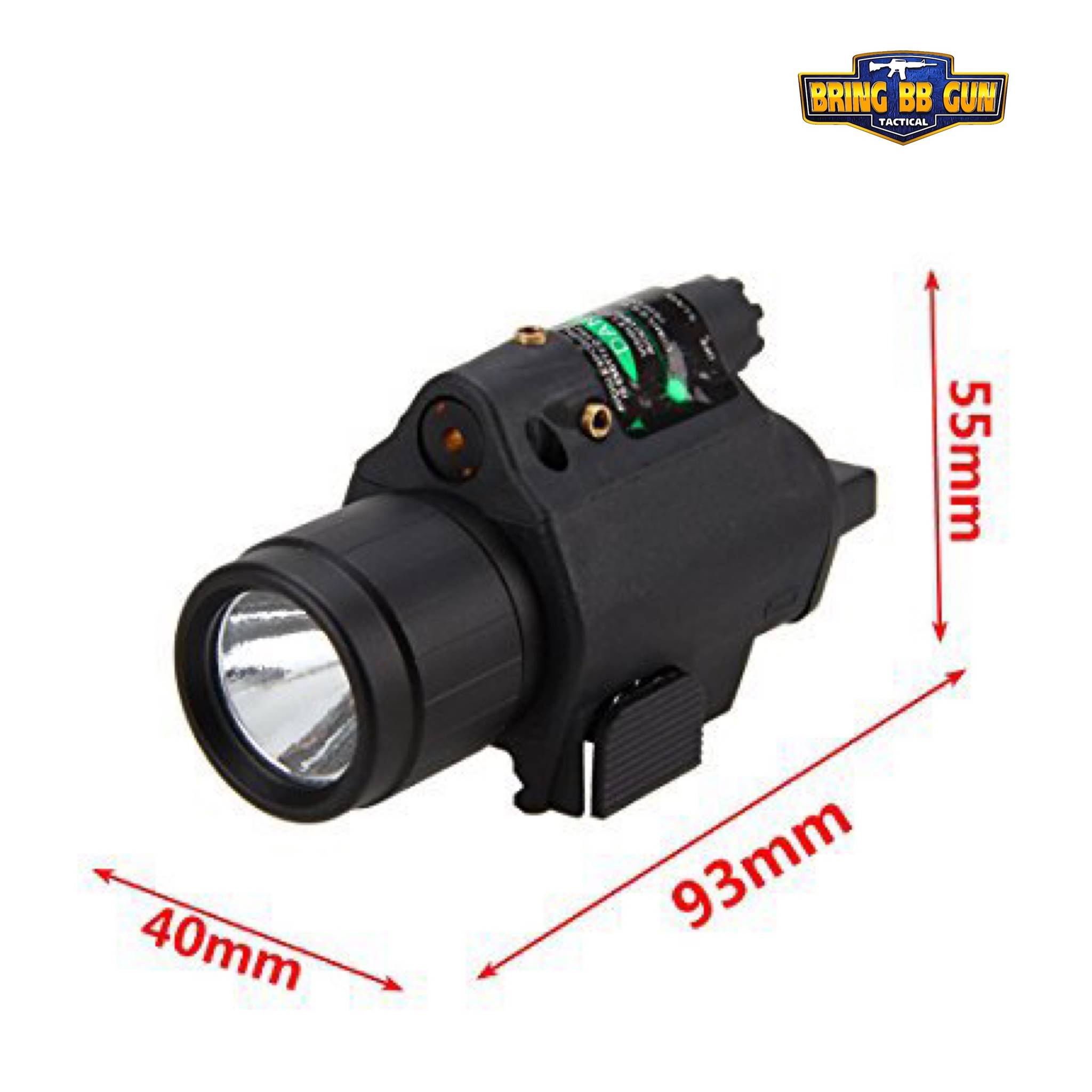 ไฟฉาย และ เลเซอร์ (สีเขียว) ติดปืน รุ่นM6