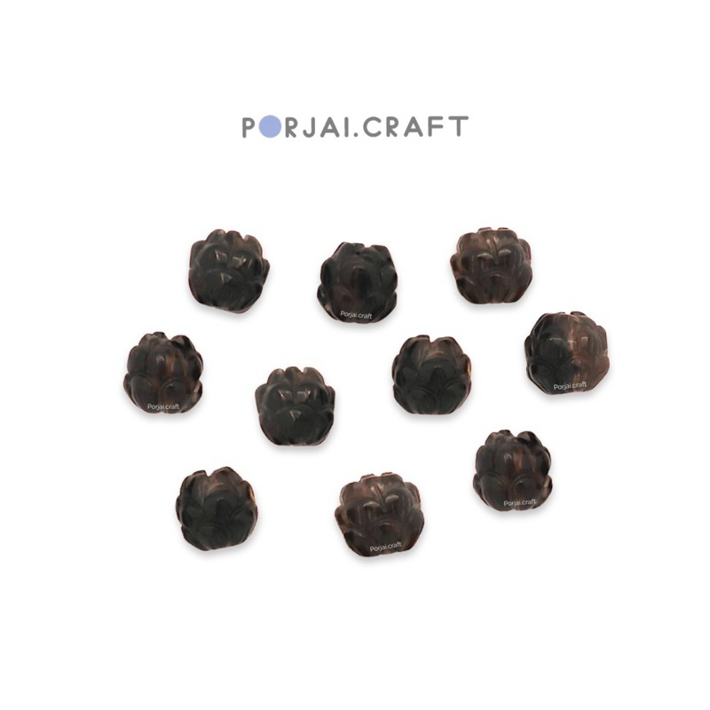 Smoky Quartz Lotus Bead ลูกปัดสโมคกี้ควอตซ์ดอกบัว 8mm