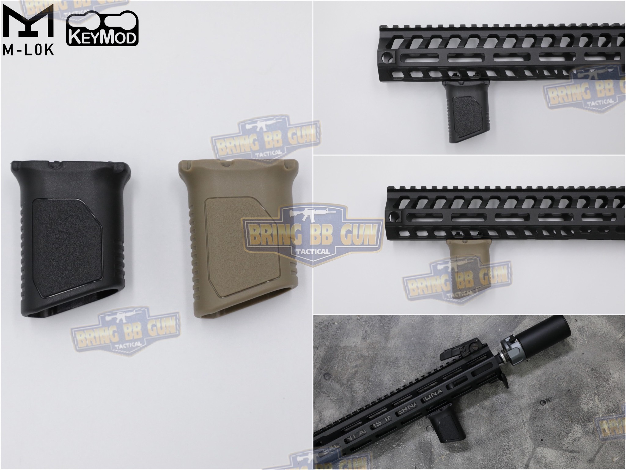 กริ๊ปมือหน้า STRIKE AVG (รุ่นสั้น) (ใช้ได้กับชุดหน้าระบบราง M-Lok และ ระบบราง Keymod เท่านั้น)