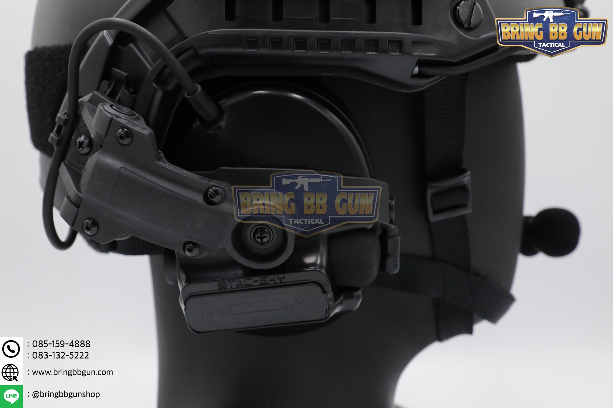 หูฟังสื่อสารตัดเสียงได้ ทรง Comtac III ยี่ห้อ Tac-Sky รุ่น หูฟังตัดเสียงพร้อมขาติดหมวกฟาส