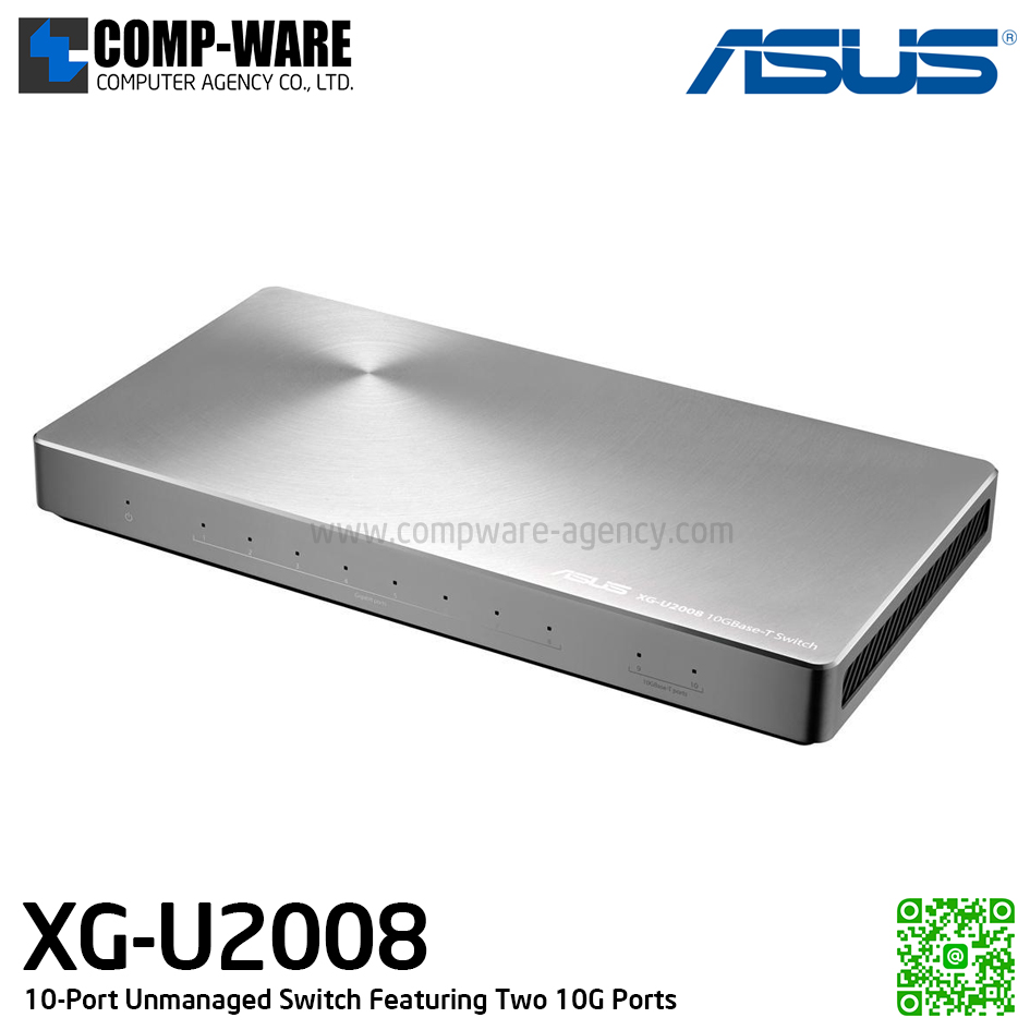 ASUS XG-U2008 Unmanaged 2-Port 10G, 8-Port Gigabit Switch รับประกัน 3 ปี