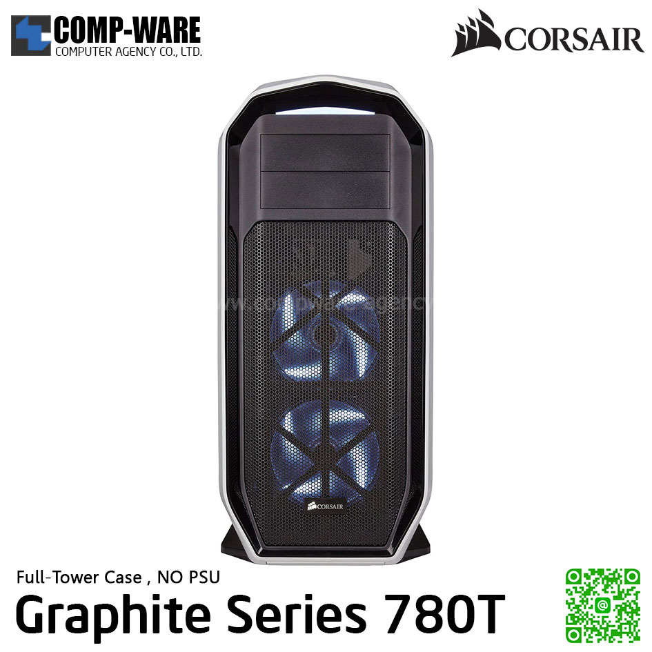 CORSAIR Graphite Series 780T White Full-Tower Chassis , No Power - CC-9011059-WW