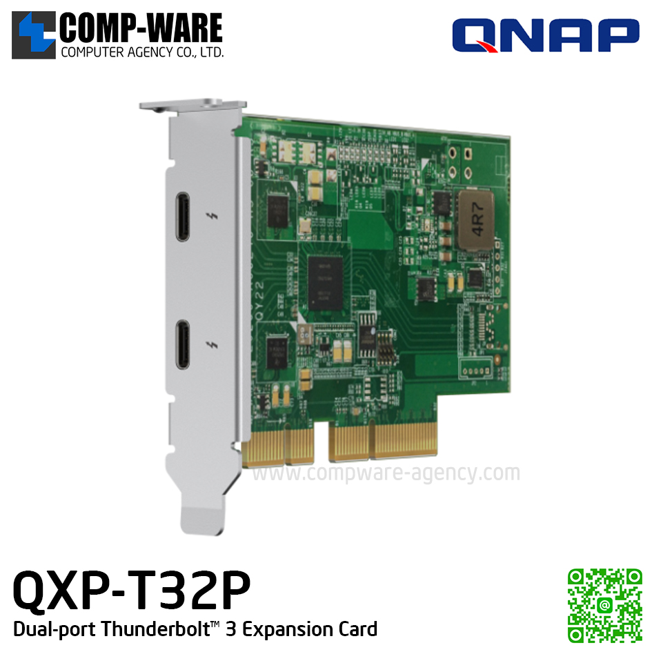 QNAP QXP-T32P Dual-port Thunderbolt™ 3 Expansion Card (2Y Warranty)