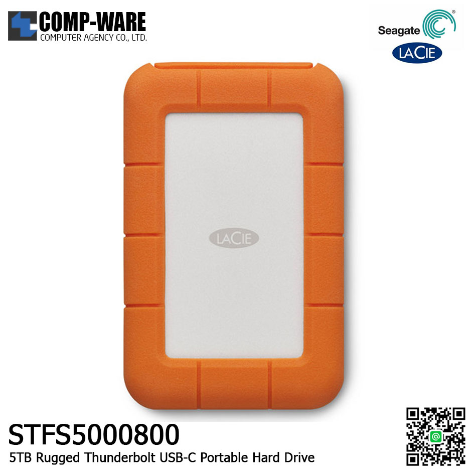 Seagate LaCie 5TB Rugged Thunderbolt USB-C Portable Hard Drive - STFS5000800