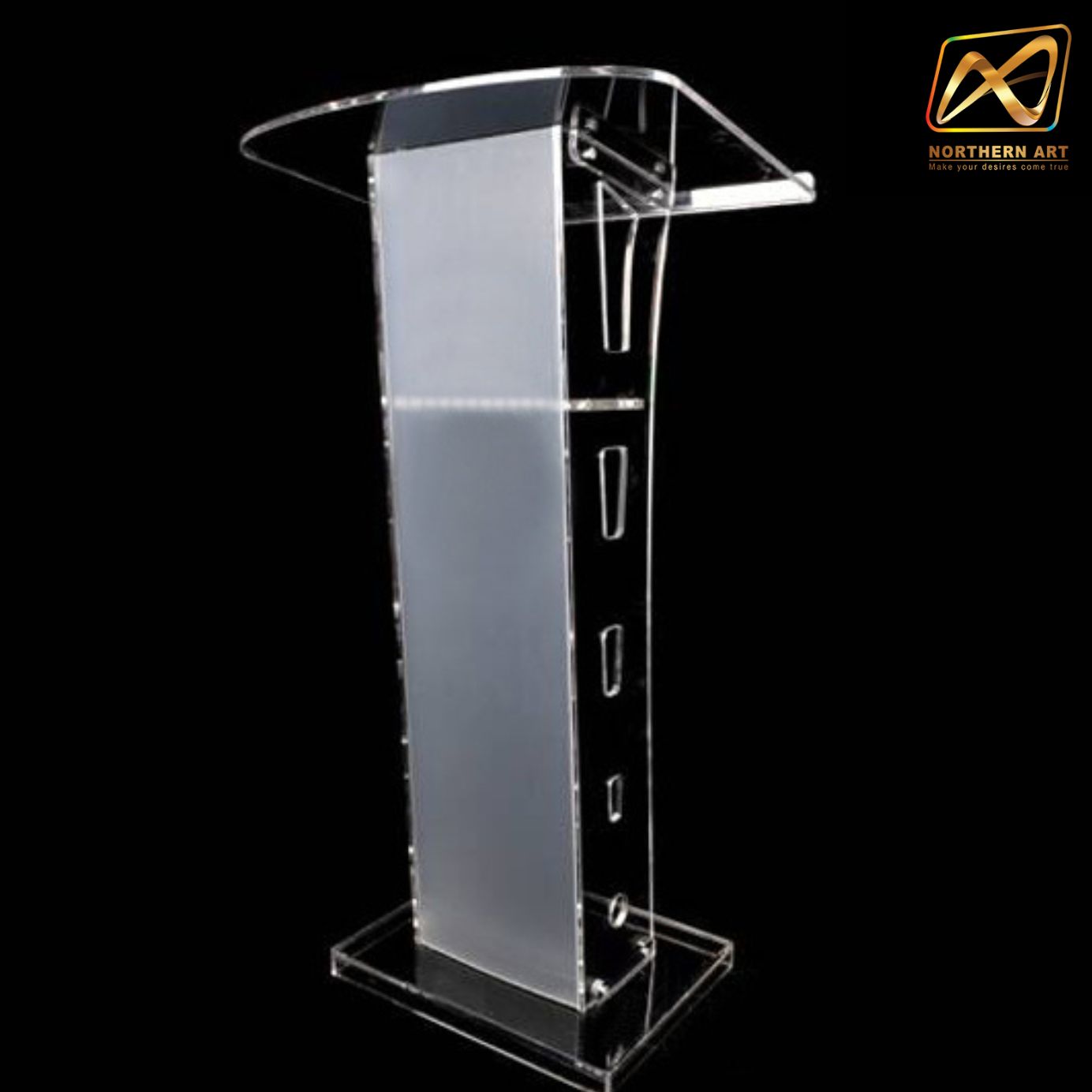 โพเดียม อะคริลิค เรืองแสงLED เปลี่ยนสีได้ พร้อมรีโมท ขนาด 60x40x114 cm.