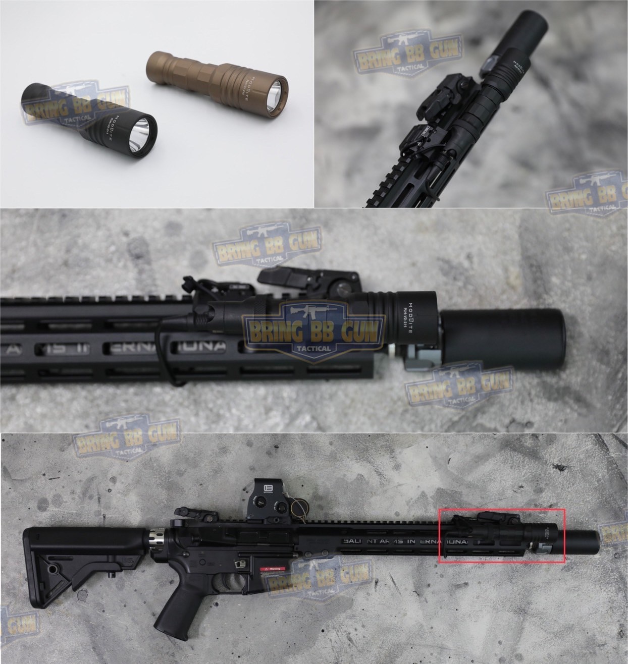 ไฟฉายติดปืน ทรง Modlite รุ่น WML PLHv2-18350 (รุ่นสั้น) (หลอดLED)