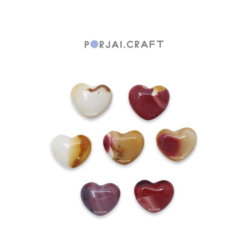 Mookaite Jasper Heart Bead ลูกปัดหัวใจมูไคต์แจสเปอร์ 14mm