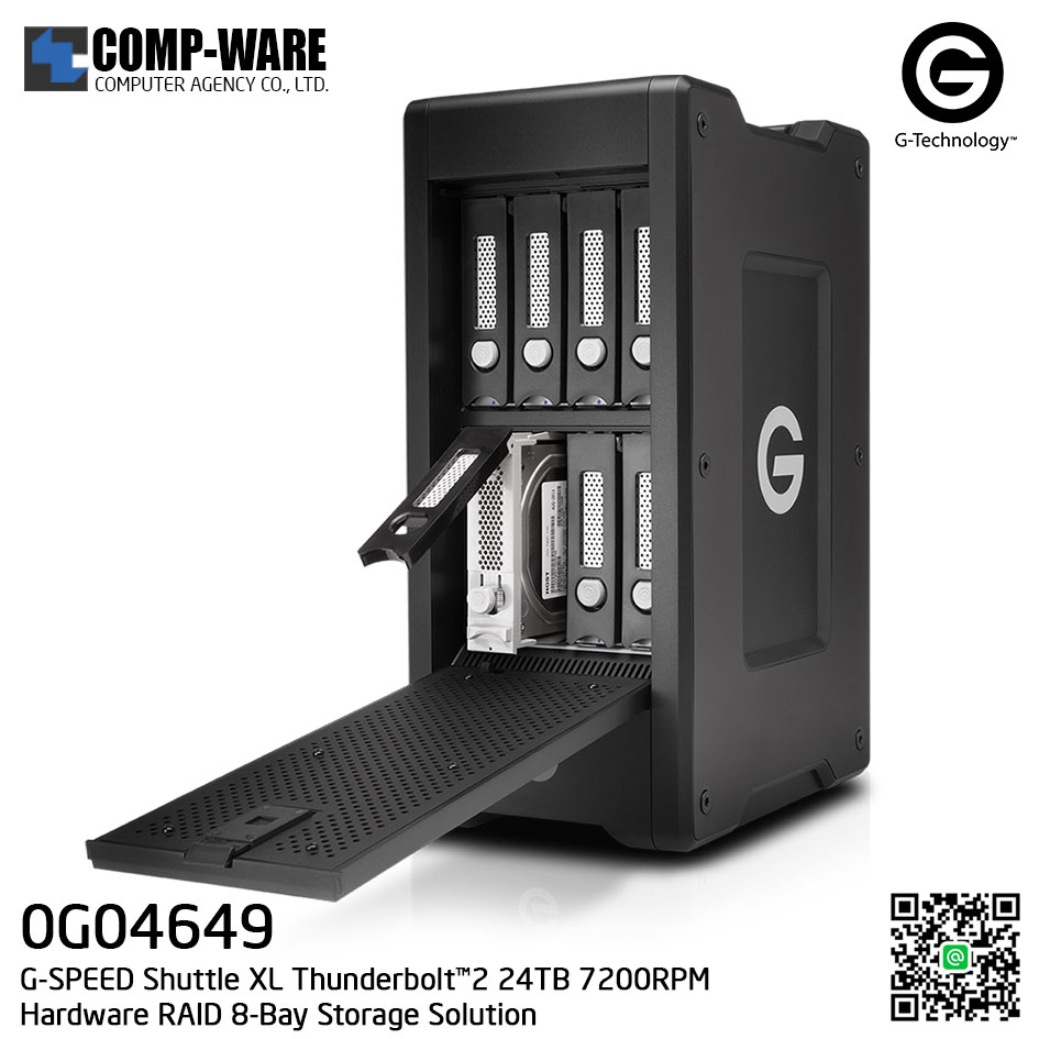 G-Technology G-SPEED Shuttle XL Thunderbolt™2 24TB 7200RPM Hardware RAID 8-Bay Storage Solution - 0G04649