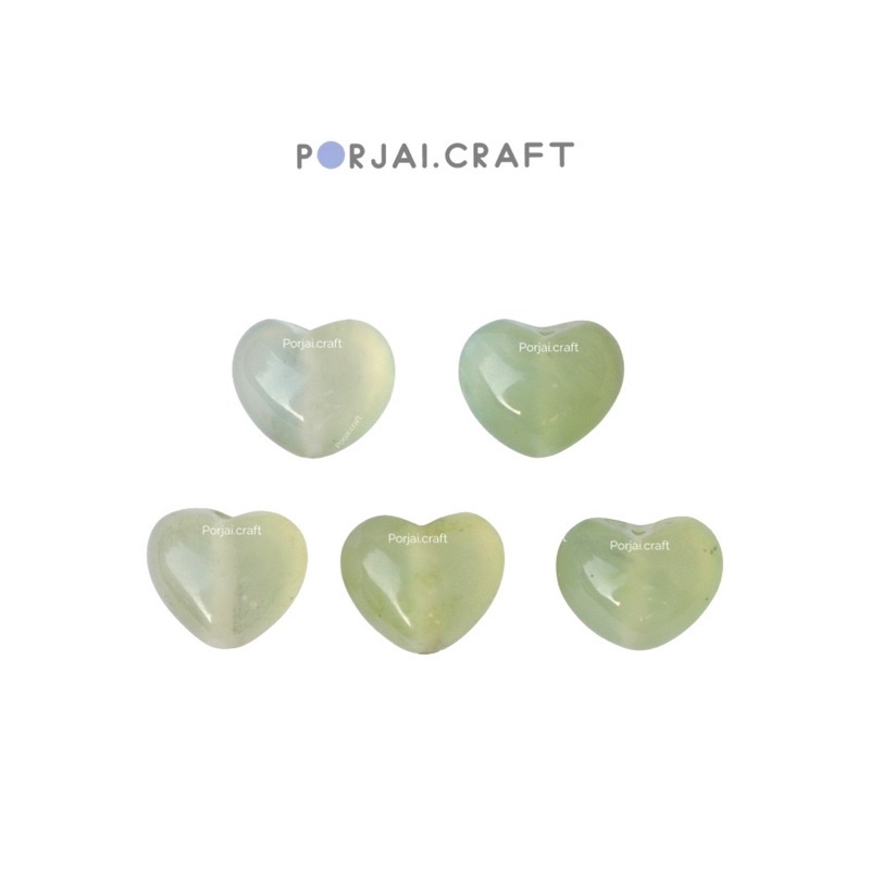 New jade Serpentine heart beads ลูกปัดหัวใจเซอร์เพนทีน