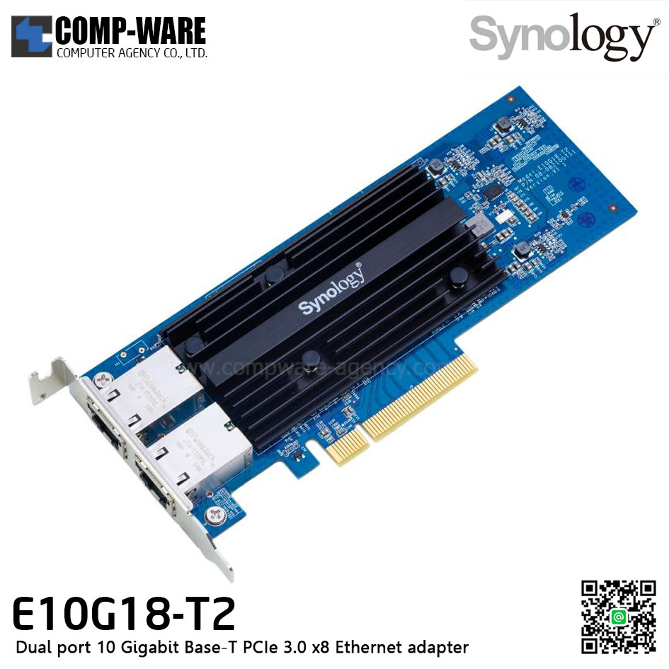 Synology 10GbE Network Card E10G18-T2 Dual port 10 Gigabit Base-T PCIe 3.0 x8 Ethernet adapter // หมดแล้วหมดเลยมีแค่ในสต๊อคเท่านั้น เช็คก่อนสั่ง สินค้าจำนวนจำกัด