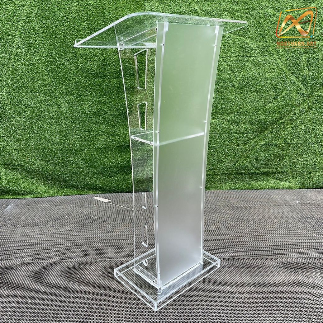 โพเดียม อะคริลิค เรืองแสงLED เปลี่ยนสีได้ พร้อมรีโมท ขนาด 60x40x114 cm.