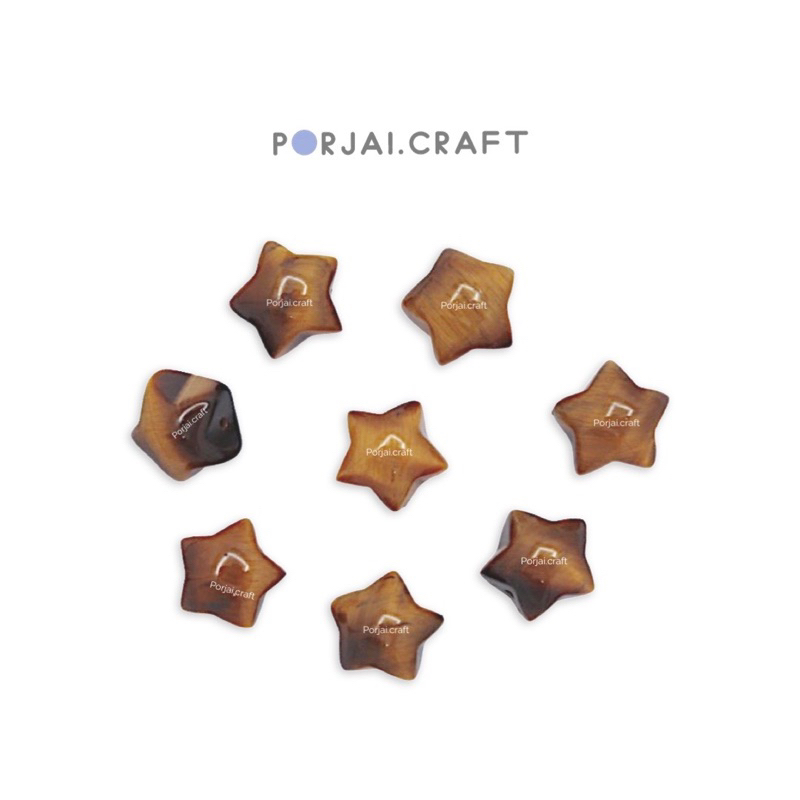 Yellow Tiger Eye Star Bead ลูกปัดไทเกอร์อายดาว