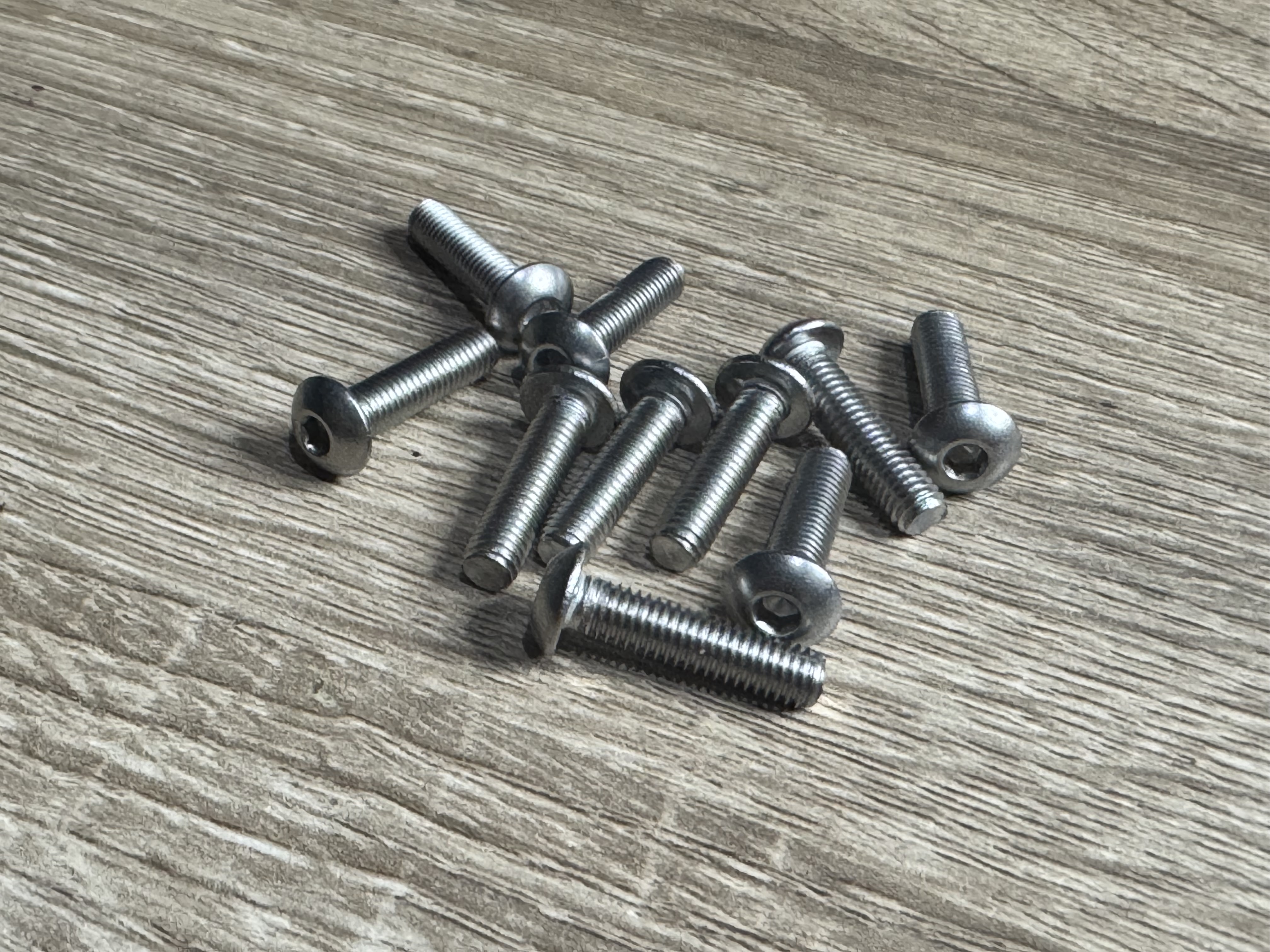 สกรูหัวจมกลมสเตนเลส M5x20 ความยาวเกลียว 20 mm (ชุด 10 ตัว)