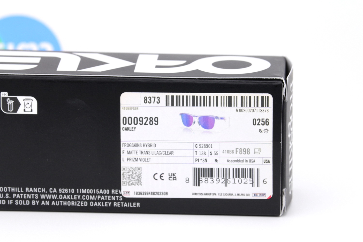 Oakley Frogskins Hybrid Prizm Violet/Matte Trans Lilac-Clear SKU#OO9289-01