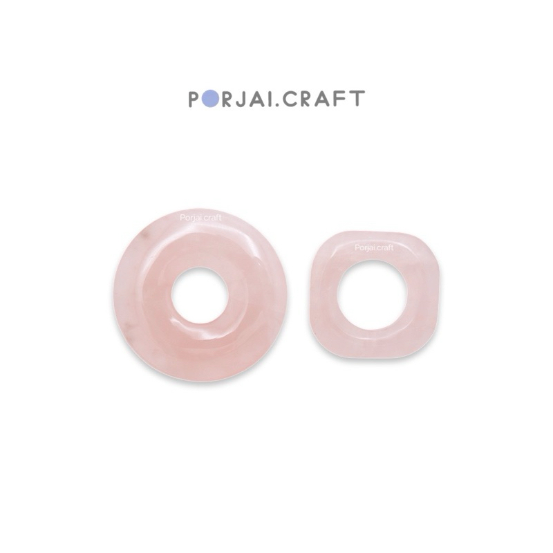 Rose Quartz Donut Pendant จี้โรสควอตซ์โดนัท