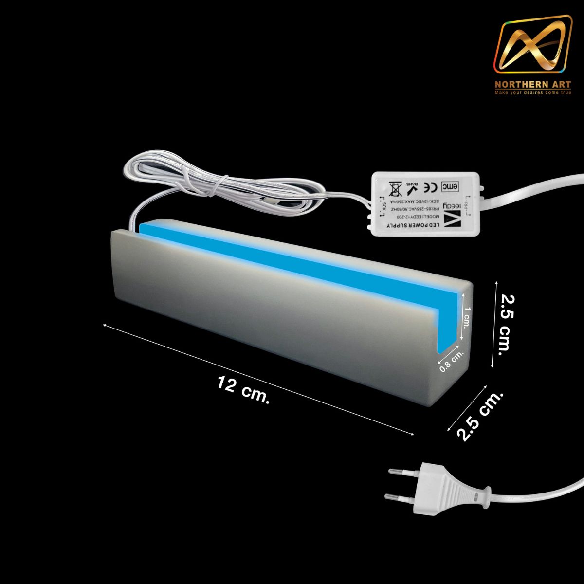 Clearance Sale! อะลูมิเนียมบาร์ LED BAR ไฟLED แสงสีฟ้า 1 ชุด พร้อม POWER SUPPY ไม่รวมแผ่นอะคริลิค