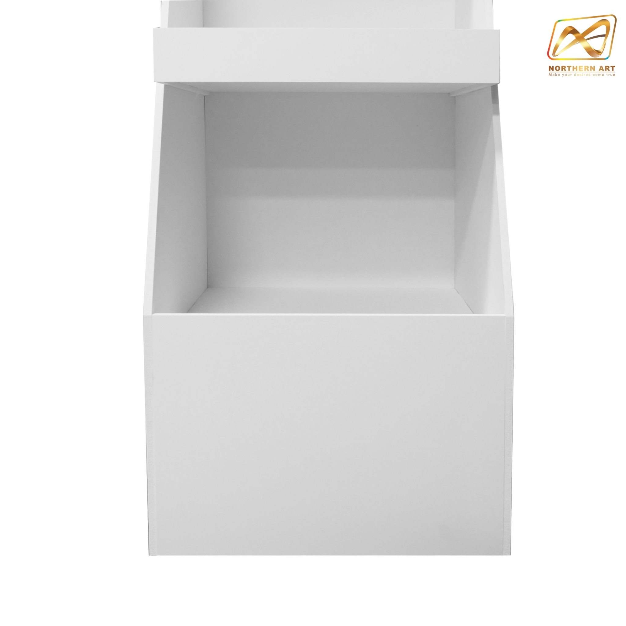 ชั้นวางสินค้าพลาสวูด 3 ชั้น ขนาด(W)35 x (D)35 x (H)118 ซม. พร้อมงานพิมพ์ พลาสวูดหนา 8 มม.