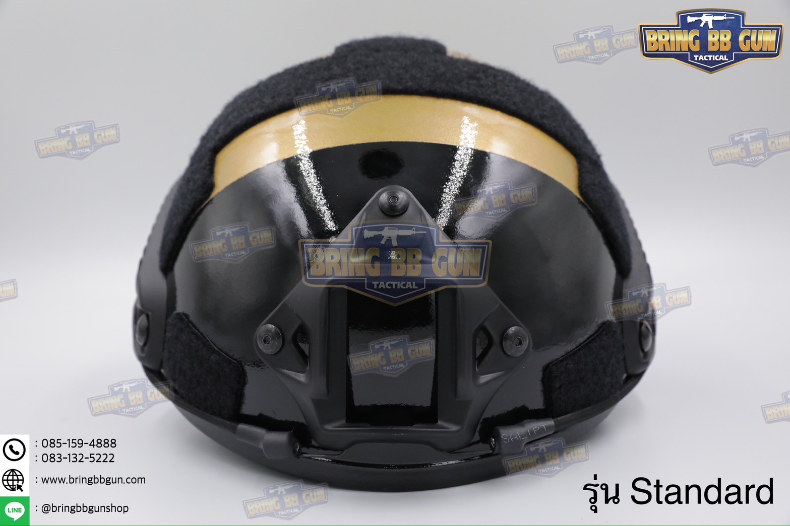 หมวกสายตรวจทรง Fast (หมวกฟาส) หมวกฟาส สีทอง-ดำ (Fast Helmet)