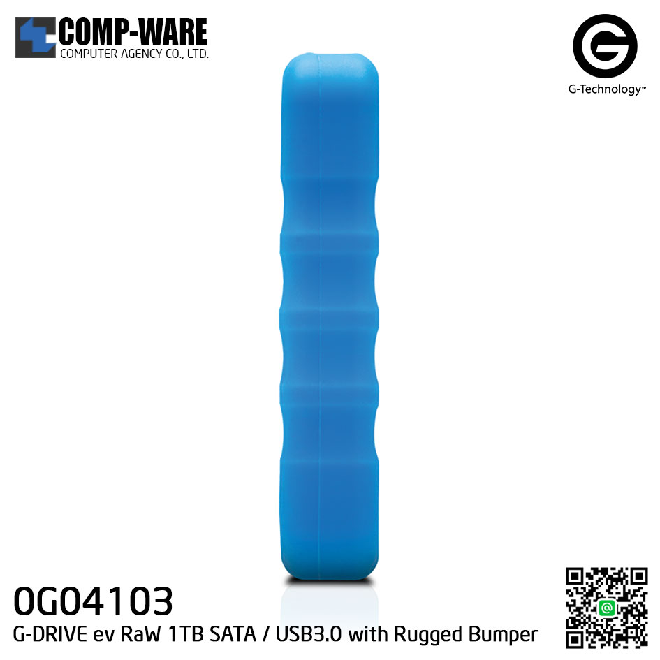 G-Technology G-DRIVE ev RaW 1TB 5400RPM SATA / USB3.0 Portable Hard Drive with Rugged Bumper - 0G04103