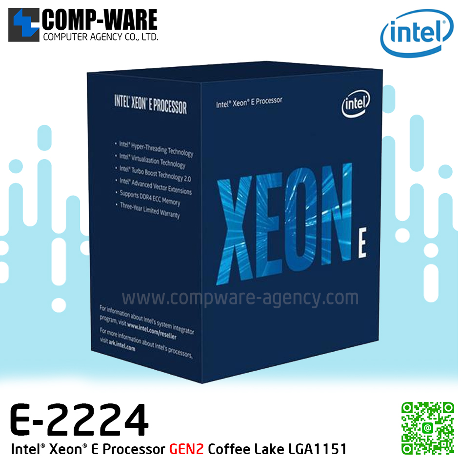 Intel Xeon E-2224 GEN2 Processor 3.40GHz 8MB SmartCache 4C/4T Coffee Lake LGA1151 , No Graphic BX80684E2224