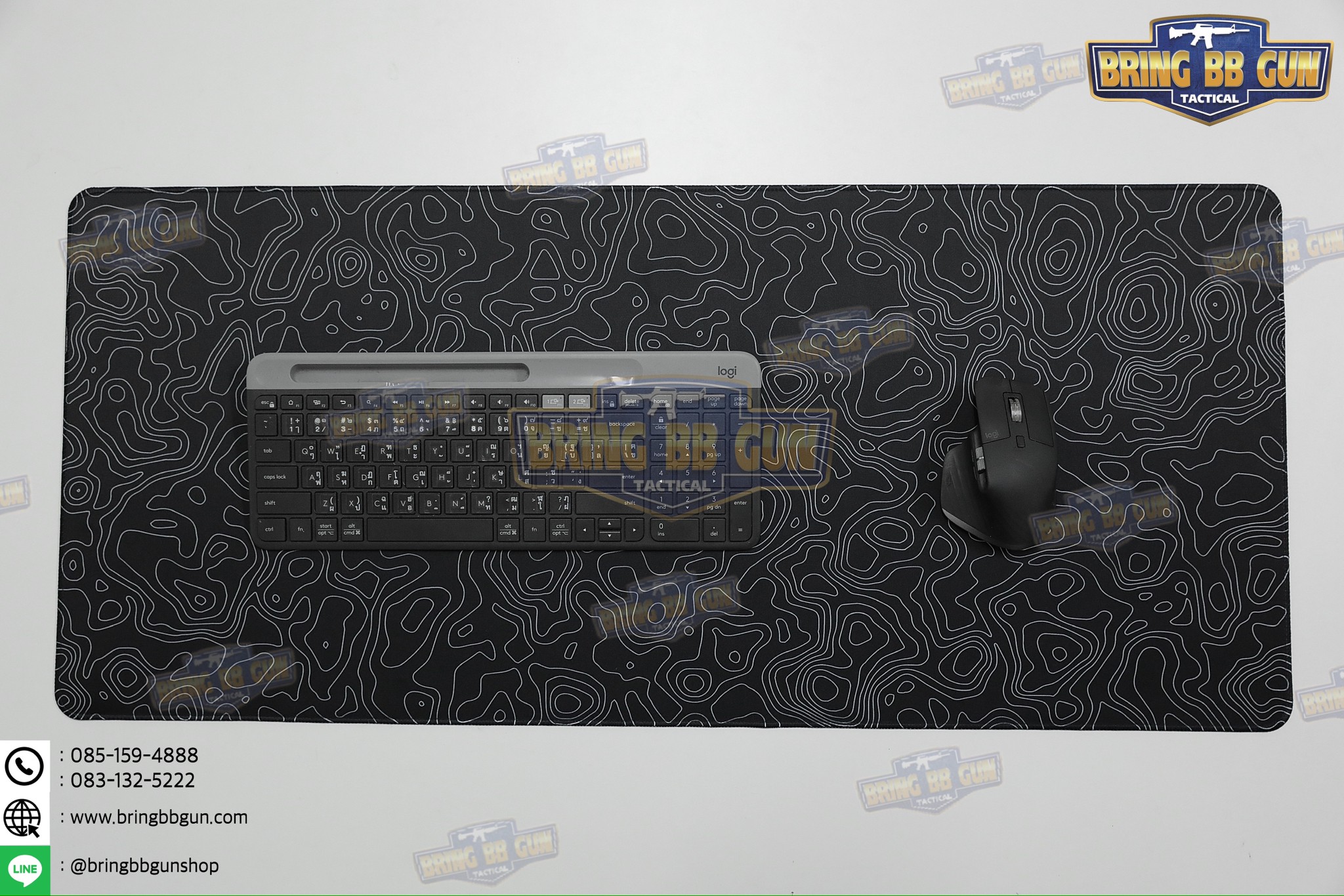 แผ่นยางรองอเนกประสงค์ ลายแผนที่เส้นชันความสูง แผ่นรองเม้าส์ (Topographic Map Camo Mouse Pad) (Mouse Pad) (Contour Map)