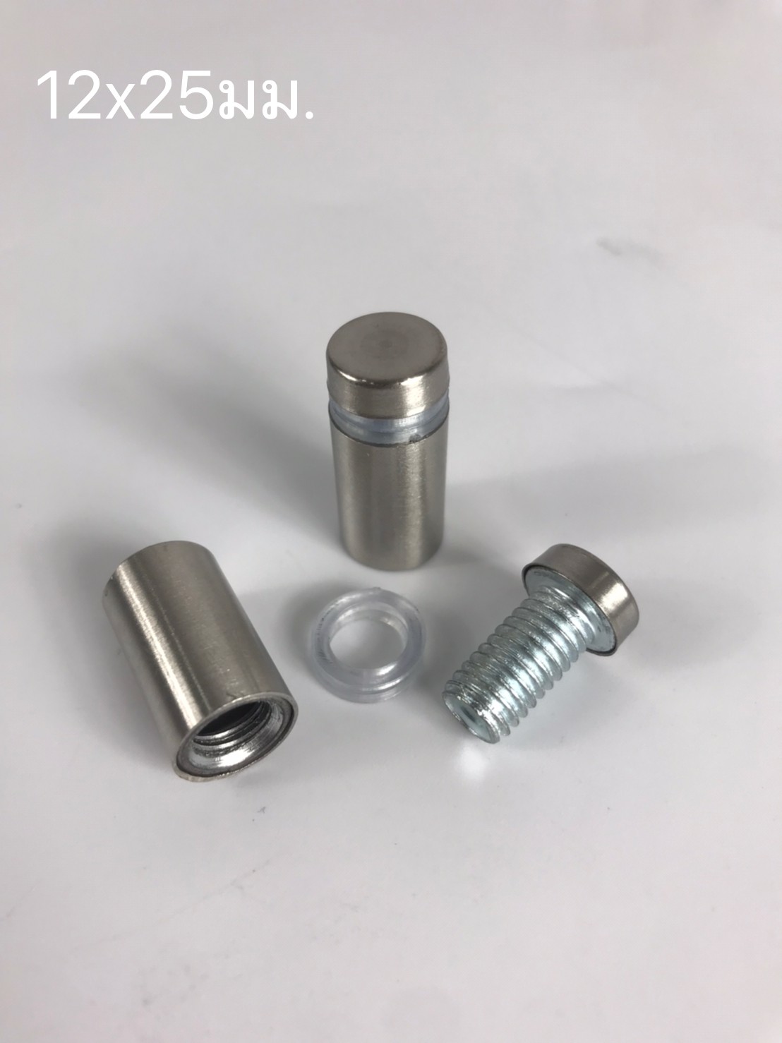 หมุดลอยสแตนเลส สีเงิน ยึดกรอบภาพอะคริลิค หรือหมุดยึดกระจก (สั่งขั้นต่ำ 12 อัน)