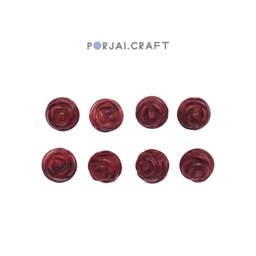Brecciated Jasper Rose Beads ลูกปัดดอกกุหลาบแจสเปอร์