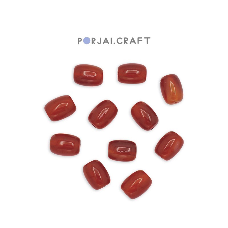 Carnelian barrel bead ลูกปัดคาร์เนเลี่ยน