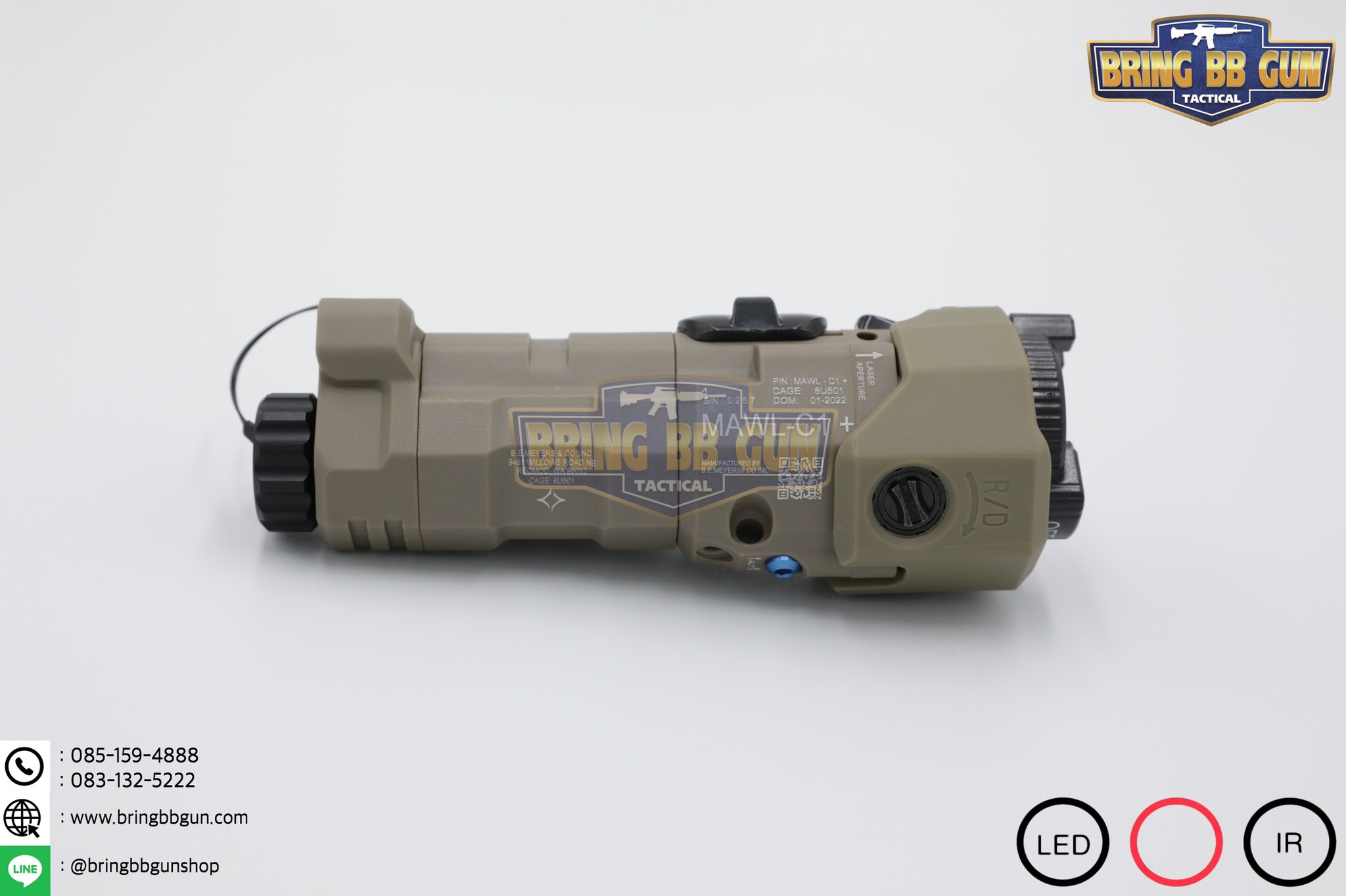 กล่องไฟฉาย+เลเซอร์ชี้เป้า+ไฟฉายIR+เลเซอร์ชี้เป้าIR (อุปกรณ์เล็งช่วยส่องสว่าง) B.E. Meyer รุ่น MAWL-C1+