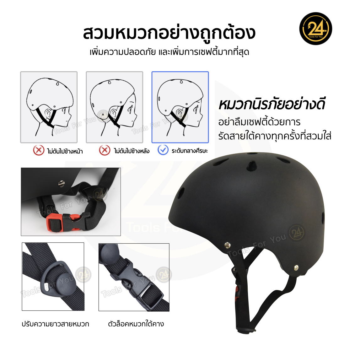 หมวกนิรภัยพร้อมสนับ เซต 7 ชิ้น อุปกรณ์ป้องกันกีฬา หมวกนิรภัย สนับเซฟตี้ ข้อศอก เข่า ข้อมือ หมวกกันน็อค กันกระแทก สกูตเตอร์ จักรยาน สเก็ตบอร์ด เด็ก ผู้ใหญ่ by 24you