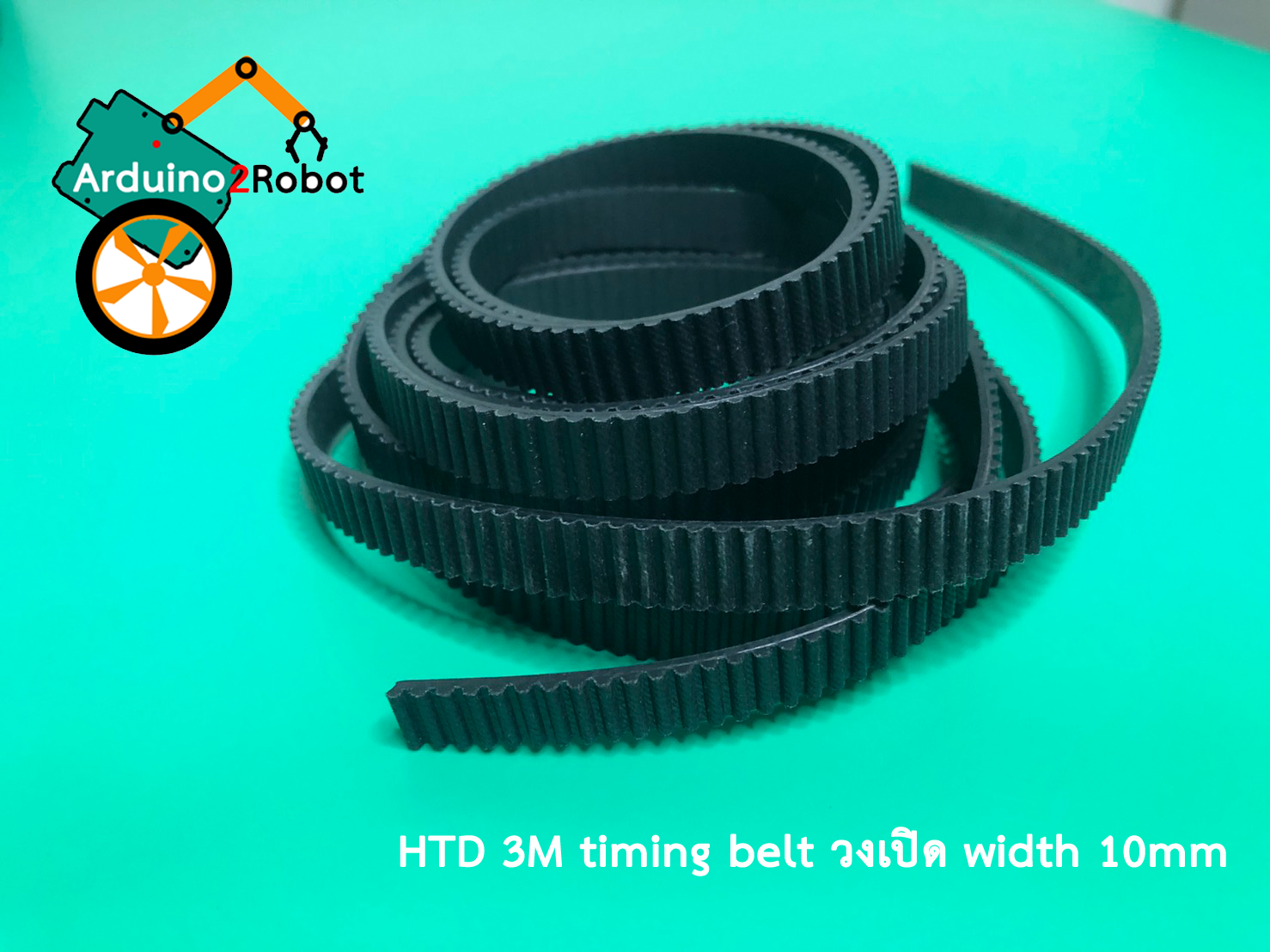 HTD 3M timing belt Open type (วงเปิด) width 10mm สีดำ ( ราคาเมตรละ 165 บาท)