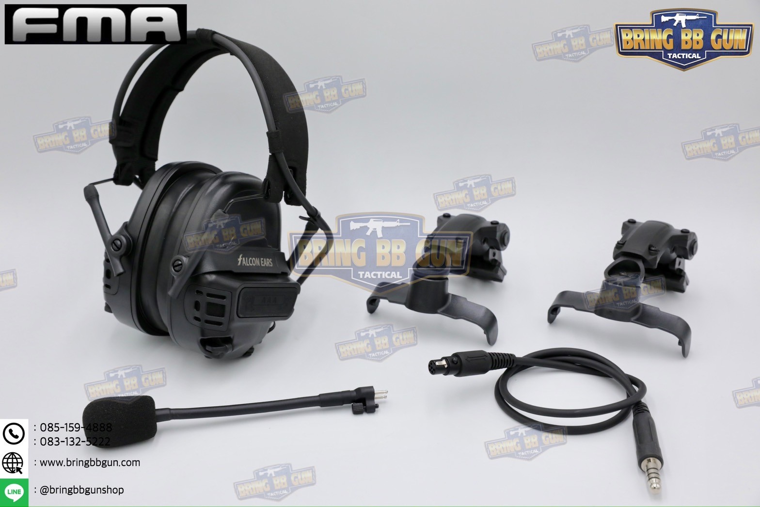 หูฟังสื่อสารตัดเสียงได้ FCS Falcon ยี่ห้อ FMA (FCS Falcon Ears Tactical Communication Headset)