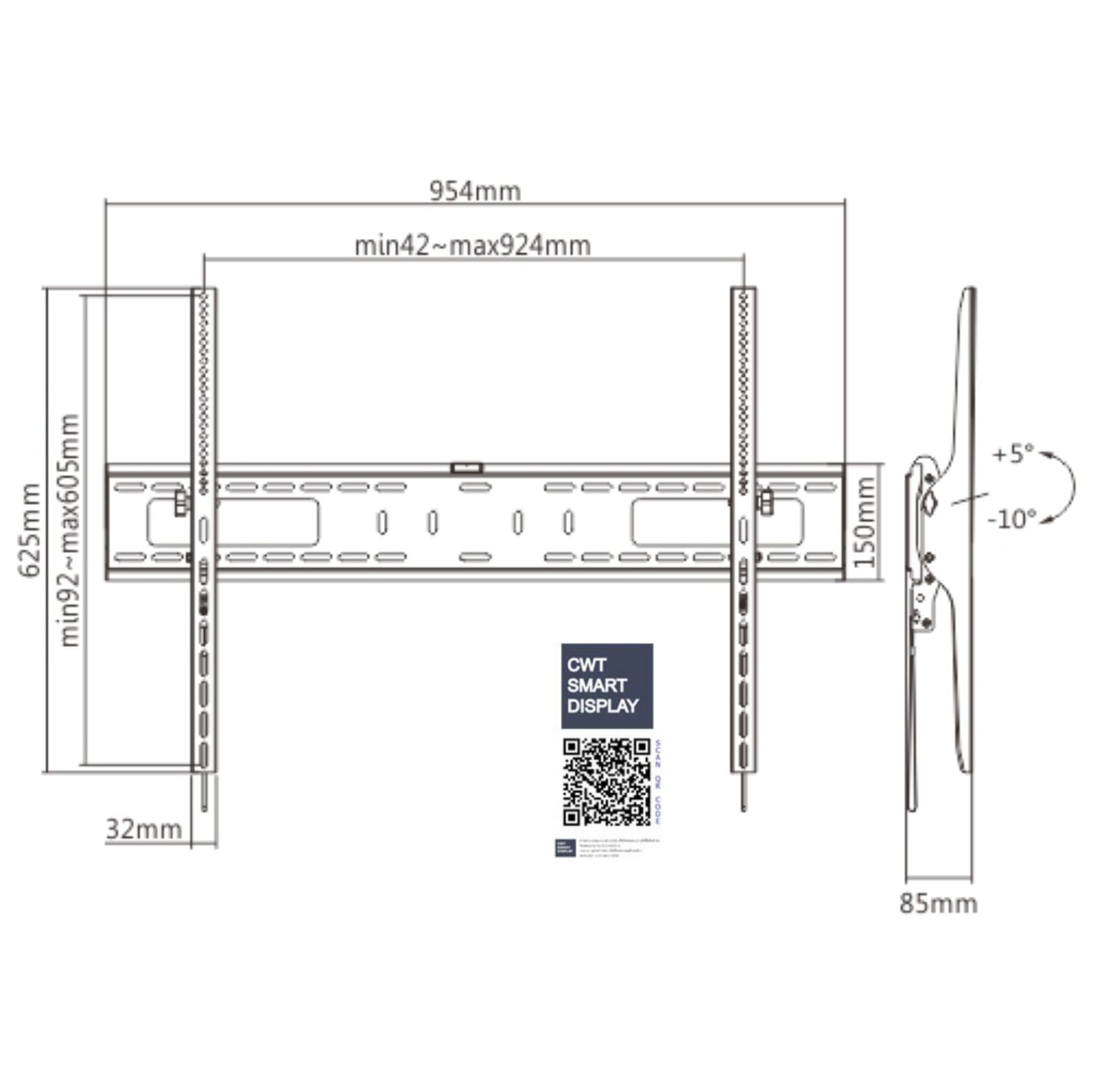 ขาแขวนทีวี 60"-100" แบบติดผนัง (6031C)