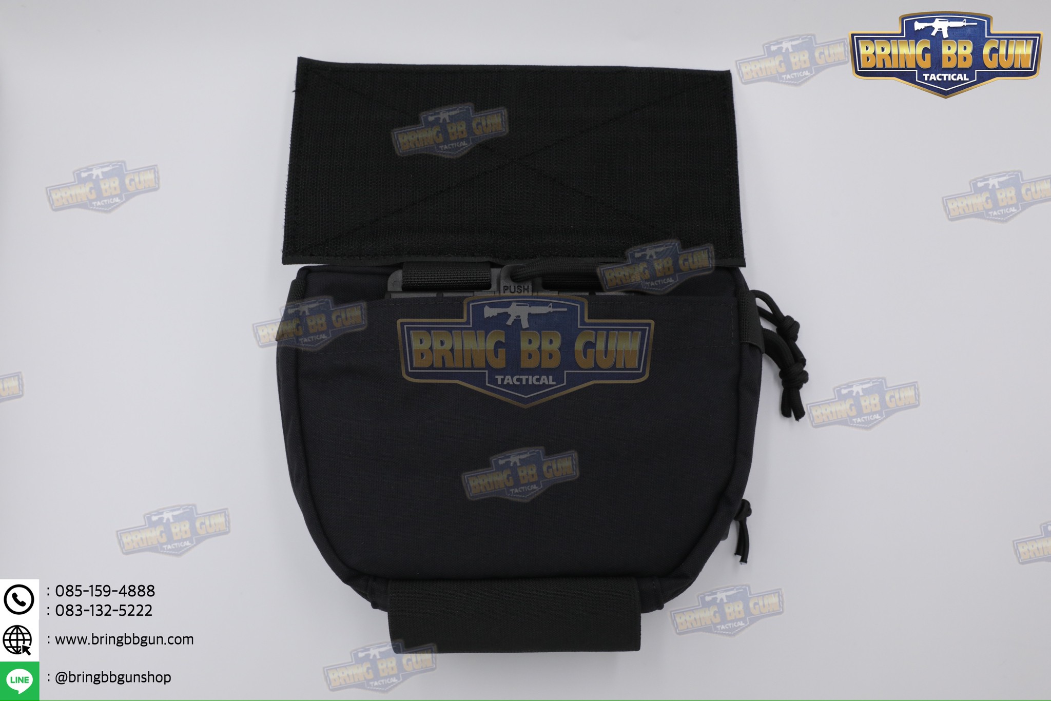 กระเป๋าจิงโจ้ติดเสื้อเวสแบบปลดไว ทรงสามเหลี่ยม (Tactical Drop Pouch) (Tactical Action Pouch)