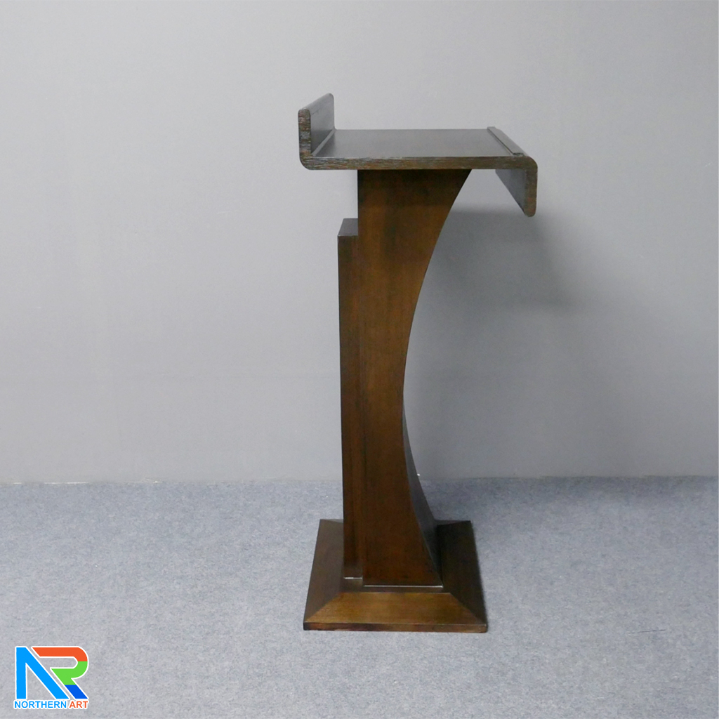 โพเดียมไม้ สีโอ๊ค ทรงโมเดิร์น TOPตรง ขนาด (W)55.5 x (L)42 cm. สูง 111 cm.