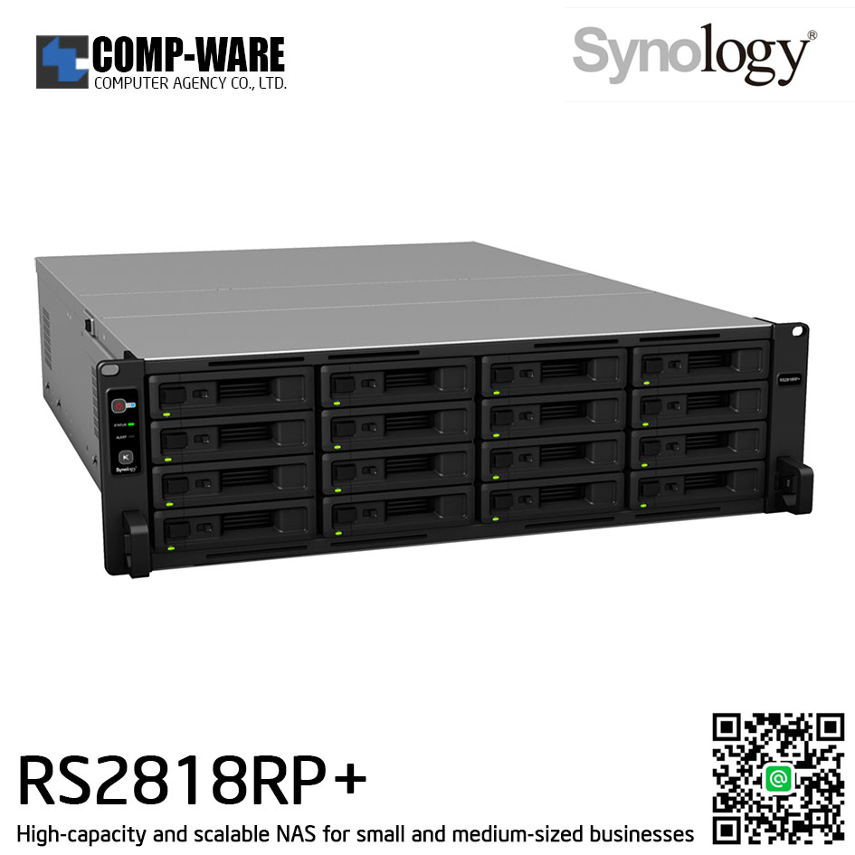 Synology RackStation (4U 16-Bay) RS2818RP+ (4GB RAM up to 64GB) Intel Atom Quad-Core Redundant Power Supply w/Rail Kit RKS1317 , No HDD