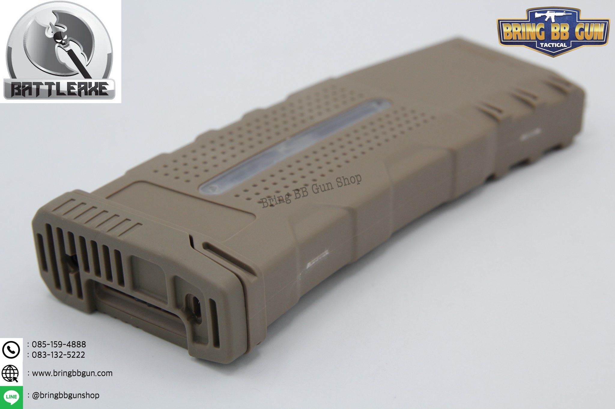 แม็กกาซีน M4 ยี่ห้อ Battle Axe แบบปั่น มี4ทรงให้เลือก ทรง P-mag(P-mag Hi-cap magazine) ทรง EPM(EPM Hi-cap magazine) ทรง 002(002 Hi-cap magazine) ทรง IMI Lancer(IMI Lancer Hi-cap magazine)