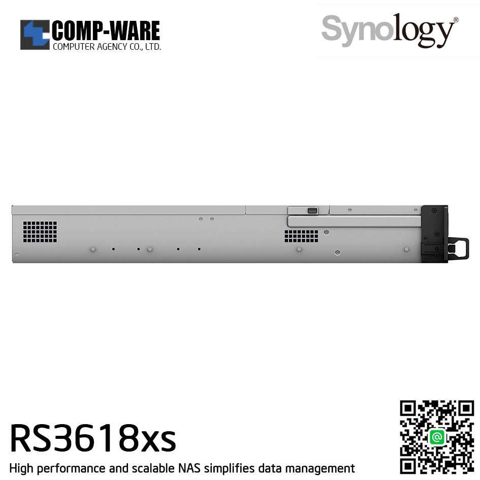 Synology RackStation (2U 12-Bay) RS3618xs / Intel Xeon D-1521 Quad-Core / 8GB ECC RAM (Max.64GB) / 4x1GbE Base T / Rail Kit RKS-02 / 5Y Warranty / No HDD