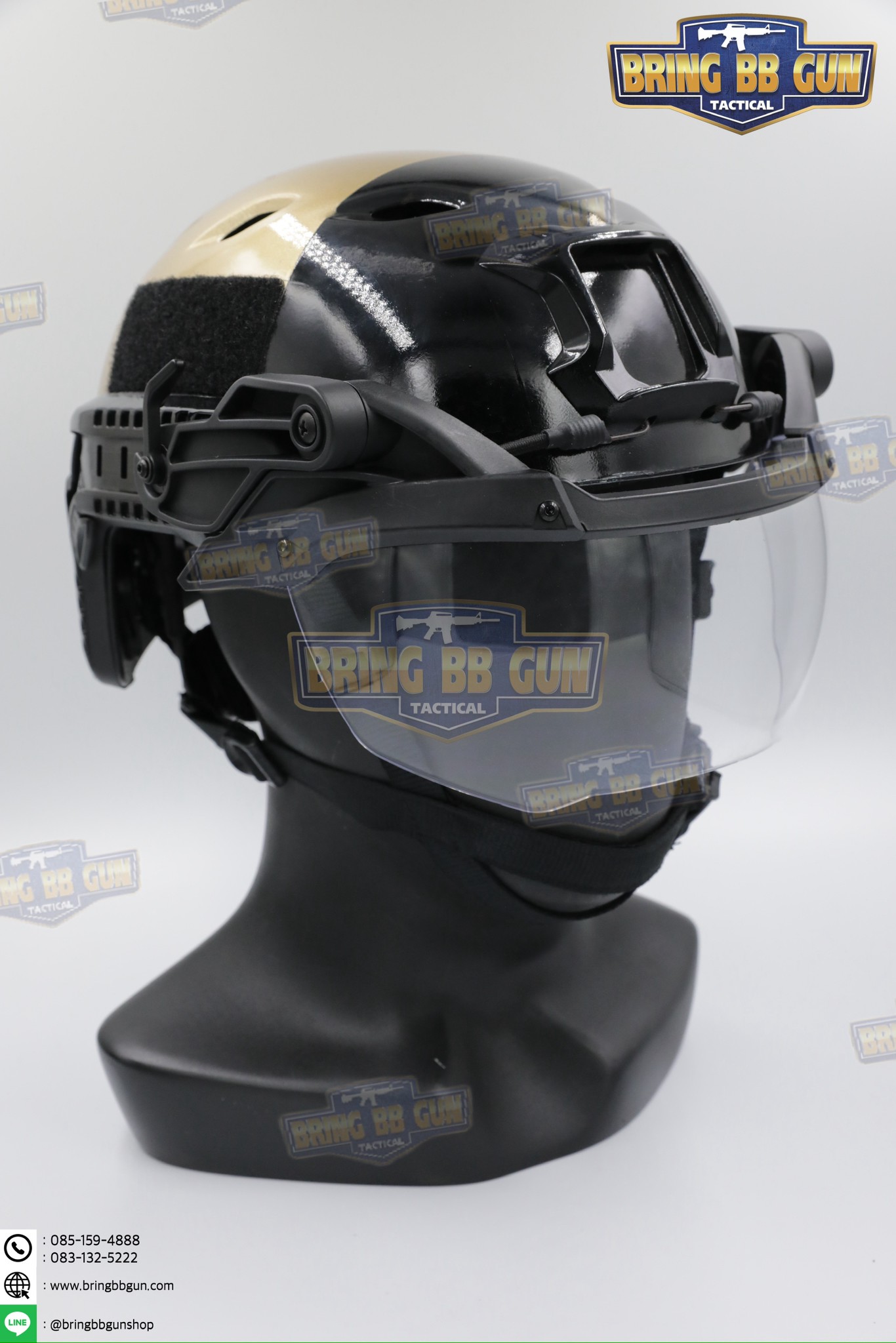 ชิวหน้าหมวก Fast (กระบังลม)สำหรับหมวกกันน็อคยุทธวิธีแบบปรับได้ (Visor - FAST) (FAST Helmet Visor) (Flip Goggles for Tactical Helmet)