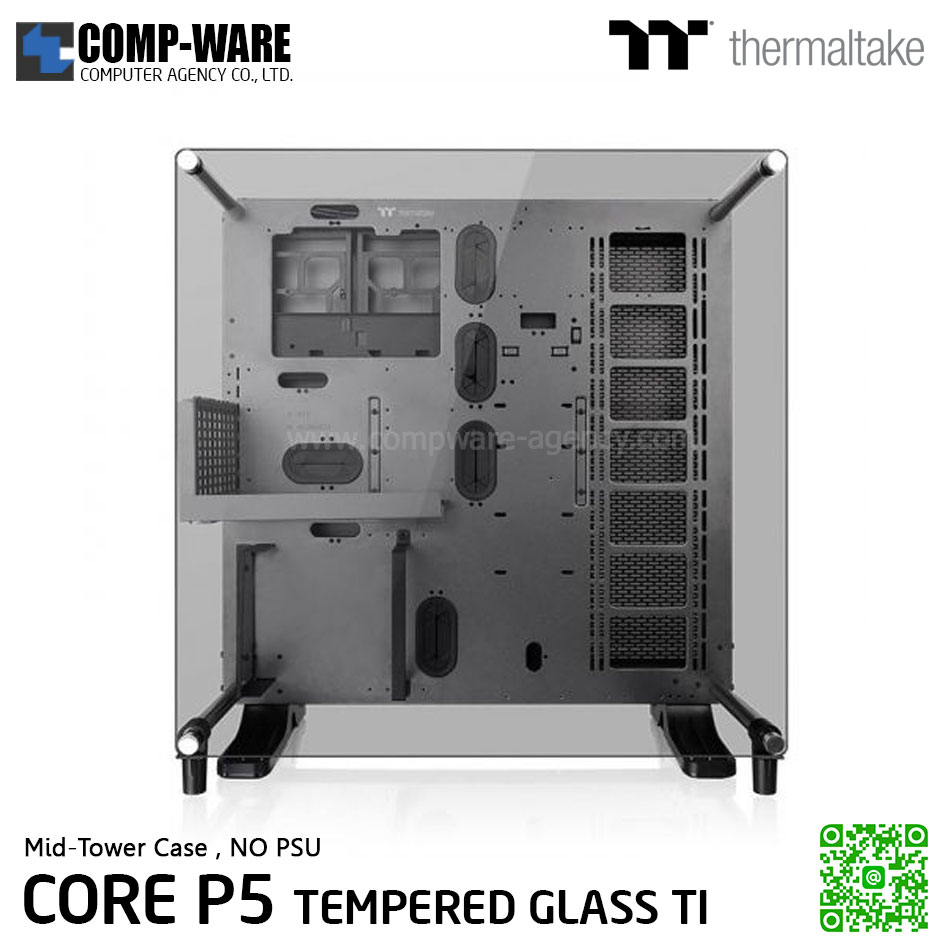 Thermaltake Core P5 TG Ti ,Tempered Glass Titanium Edition ATX Wall Mount Chassis , Space Gray , No Power - CA-1E7-00M9WN-00