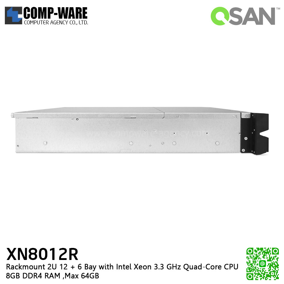 QSAN (12+6 Bays) XCubeNAS XN8012R (8GB RAM) Rackmount 2U NAS Storage , No HDD
