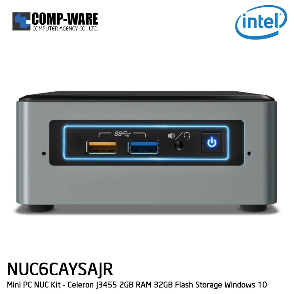 Intel NUC6CAYSAJR Mini PC NUC Kit - Celeron J3455 2GB RAM 32GB Flash Storage Windows 10