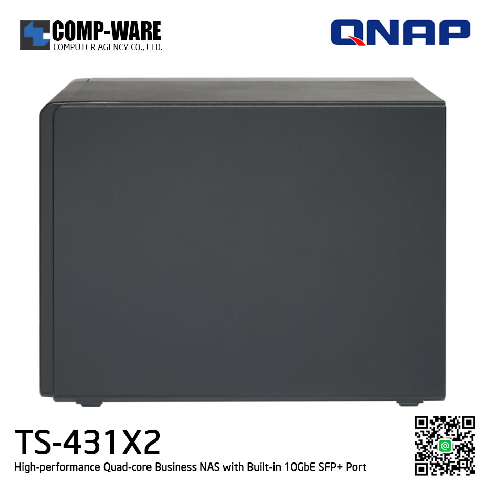 QNAP NAS (4-Bay) TS-431X2 (2GB RAM up to 8GB) High-performance Quad-core Business NAS with Built-in 10GbE SFP+ Port, no HDD // ** สินค้า EOL หมดแล้วหมดเลย กรุณาสอบถามสถานะสินค้าล่าสุดก่อนสั่งซื้อค่ะ **